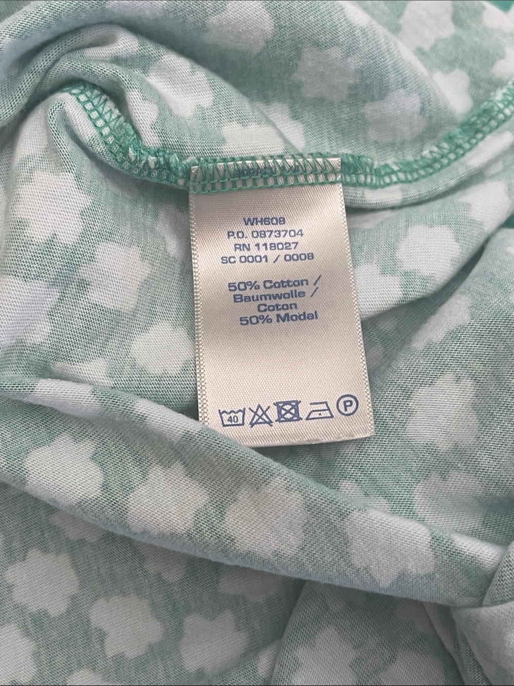 Boden Teal and White Sleeveless Printed Knit Dress, size 6 - Picture 8 of 8